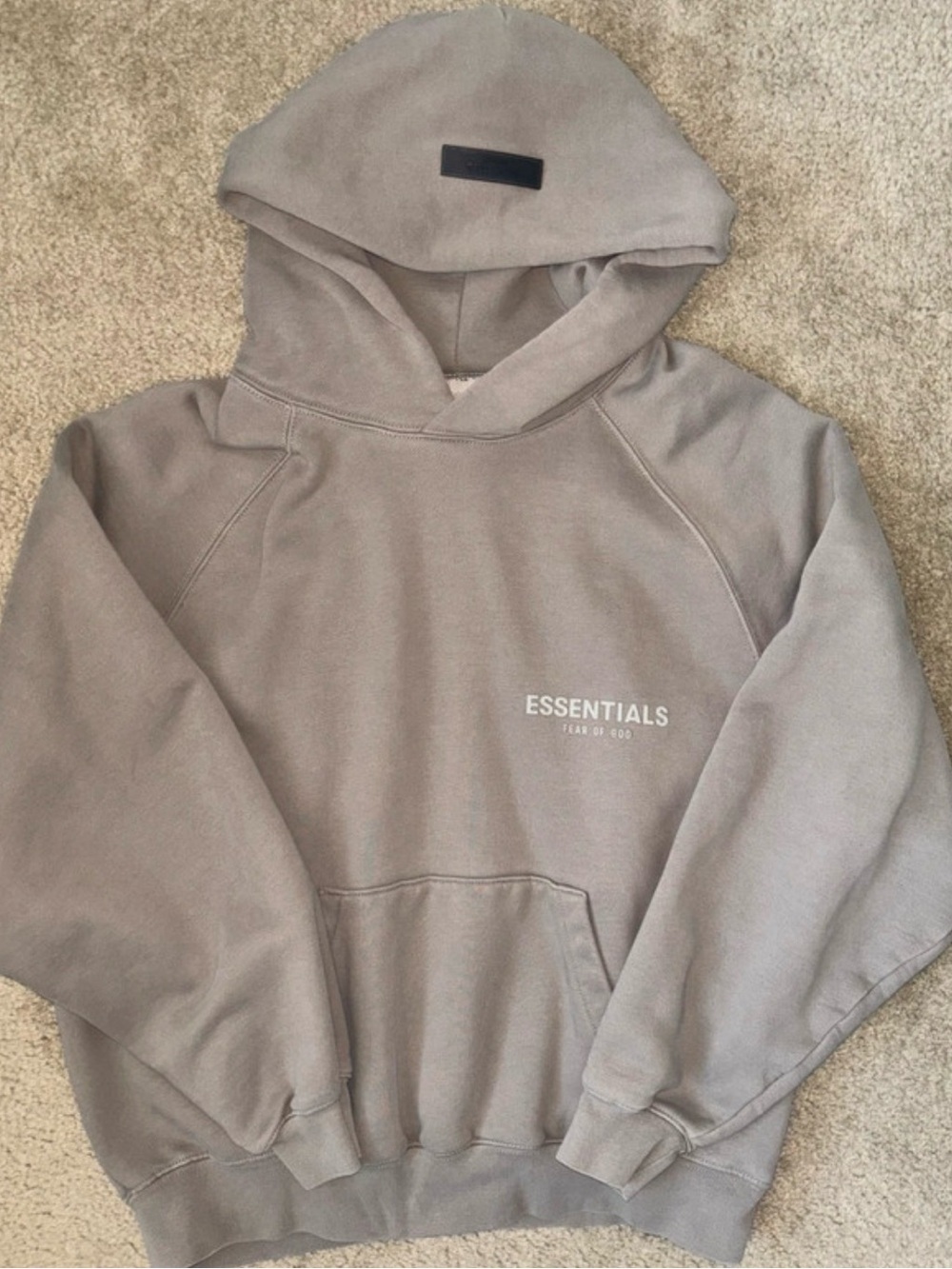 Essentials Men's Taupe Gray Pullover Hoodie